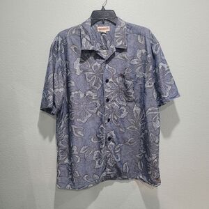 Quiksilver Men"s Blue Floral Men's Shirt Size L